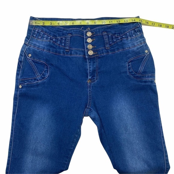 LUSH Push Button-Fly Blue Denim Skinny Jeans - Picture 4 of 12